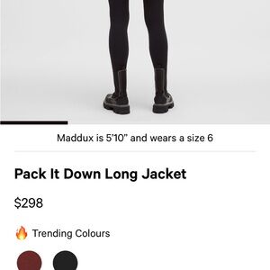 lululemon athletica Pack It Down Long Jacket - Black
